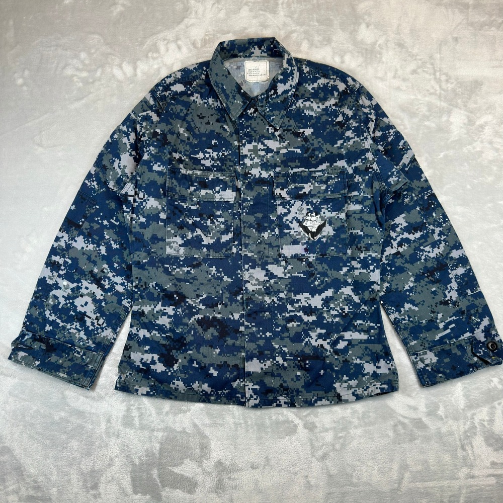 US Navy Utility Blouse Mens Small Regular Blue NWU Type I Digital Camo Jacket